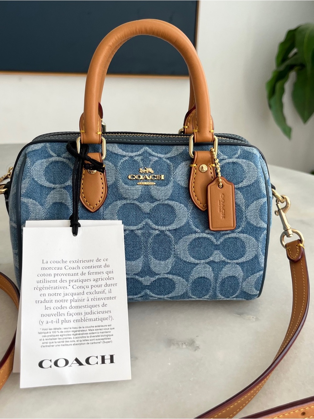 Coach Mini Rowan Denim Signature NWT - Picture 5 of 10